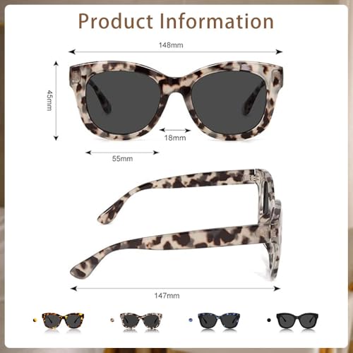 Image of JiSoo Oversized Reading Glasses for Women Men, Stylish Designer Readers Women with Large Frame