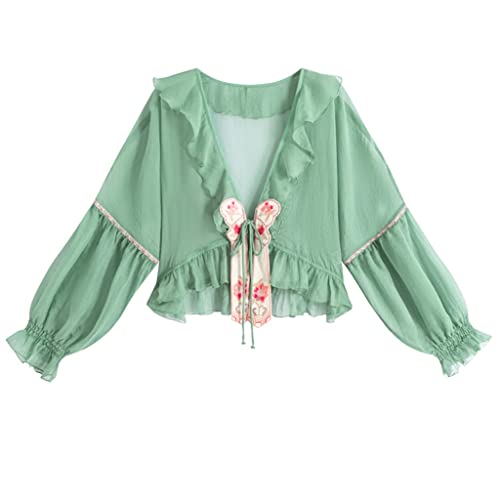 Blouse de plage brodée en mousseline haut de gamme coupe fluide pour femme