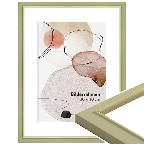 WANDStyle Moldura de fotos verde claro DIN A4 21 x 29,7 cm de madeira em estilo casa de campo para pendurar, moldura para póster Made in Germany, ideal para certificado - H340