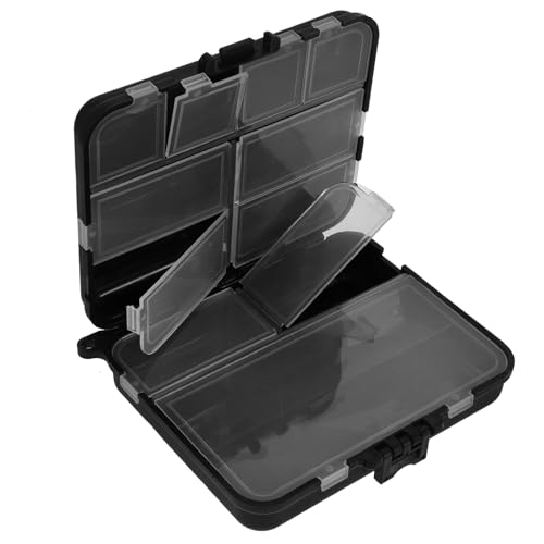 Abaodam Multifunctional Fishing Tackle Kit Box Professional Fishing Equipment Organizer for Anglers Black Fishing Gear Storage Container for Organizing Tools and Accessories