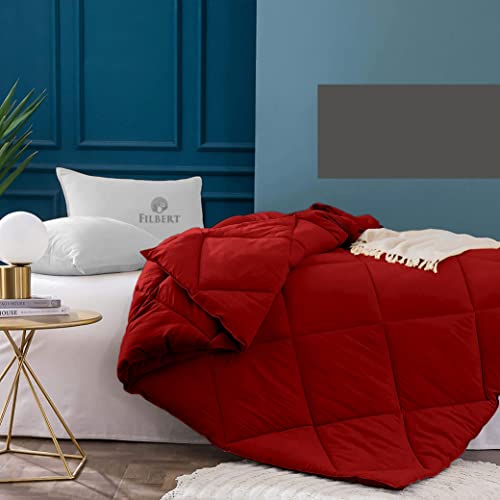 Image of Filbert - 400 GSM Microfiber Rajai Double Bed Comforter, Super Soft Heavy Double Bed Blanket for Winter Diamond Stitch (90 inch x 100 inch Inches /228cm x 254cm) - Comforter Double Bed|Burgundy