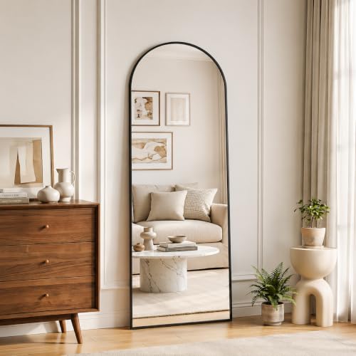 Image of Full Length Mirror, 56 inchx14 inch Arched Floor Mirror ShatterProof Glass