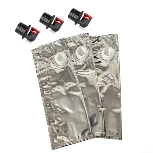 Lot de 3 sacs de recharge de sac à vin réutilisables de 2 L pour événements en plein air, fêtes, distributeur de boissons, conteneur de rangement pouvant contenir 2 bouteilles hermétiques