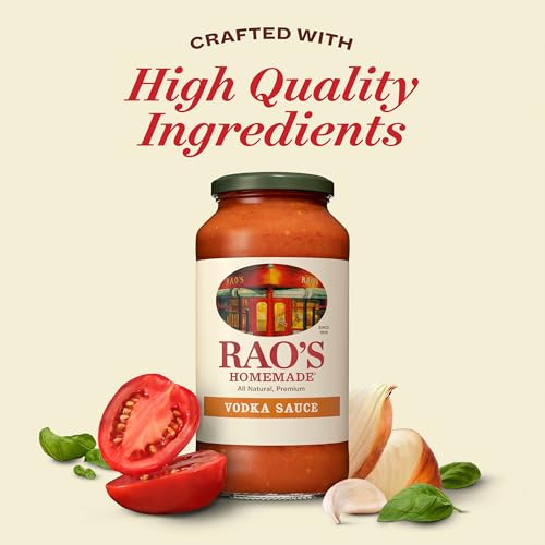Image of Rao's Homemade Vodka Sauce, 32 oz, Creamy Tomato Sauce, Carb Conscious, Keto Friendly, All Natural, Premium Quality, With Parmigiano Reggiano and Pecorino Romano Cheeses & Vodka (Pack of 2)