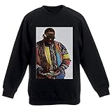 Disponible en 5 tamaños Actual Fact Biggie Supreme Color Dinero Notorious Big Negro Sudadera Top - algodón, negro, 80% algodón 20%% poliéster 100% algodón, Hombre, Pequeña / Chica, Negro