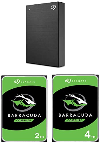 Seagate One Touch 4TB External HDD – Black & Barracuda 2 TB Internal Hard Drive HDD & Barracuda 6 Gb/s 5400 RPM 256 MB Cache 4 TB Internal SATA Hard Drive HDD 3.5 Inches (8.8 cm)
