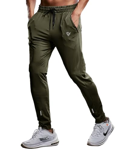 Noble Monk Men's Regular Fit Track Pants | Sport Pant | Plain Track Pant for Men Olive Green Deal