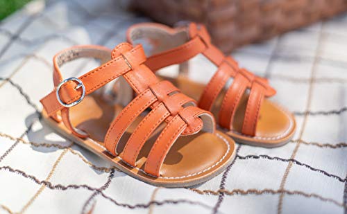 Image of Kolan Toddler Girl Sandals Open Toe Flat Princess Dress Shoes Little Kids
