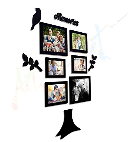 Image of Art Street - Memory Family Tree Photo frame set of 11 Pieces, 6 Photo Frames and 5 Mdf Plaques.
