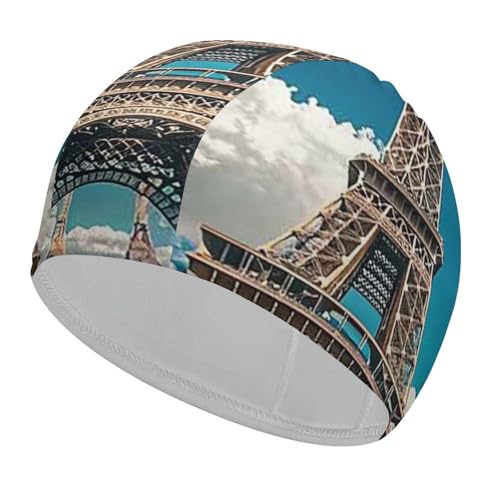 Iron Tower Swim Cap for Women & Men High Elasticity Swimming Hat Protects Hair and Scalp, Comfortable Lightweight Bathing Caps for Long Hair