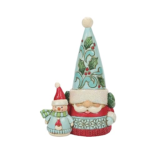 Jim Shore Heartwood Creek Winter Wonderland - Gnomo e pupazzo di neve 13 cm multicolore