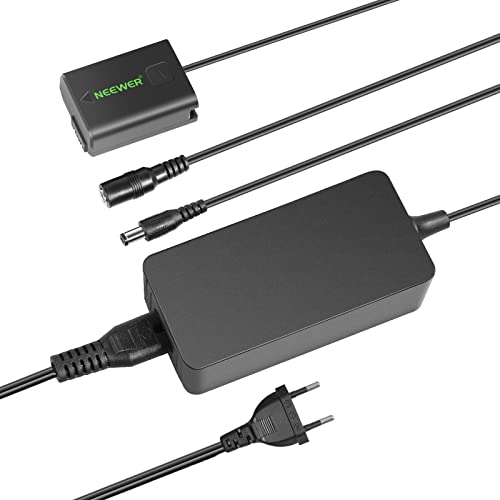 NEEWER AC-PW20 Adaptateur d'alimentation AC et coupleur DC Remplace la Batterie NP-FW50 Compatible avec Sony A7/7R/7S A7II/7RII/7SII A6500/6400/6300/6100 NEX3/5/6/7 DSC-RX10 II III IV