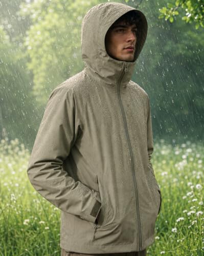 Image of Nobero Men's RainBloc Waterproof Jacket | Windproof Hooded Rain Jacket