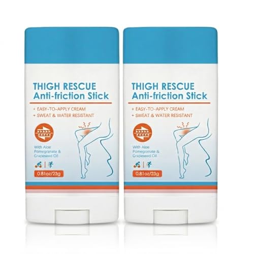 2PCS Anti Chafing Stick Anti Wundreib Stick für Oberschenkel Ferse Füße & Achselhöhlen Schutz vor Scheuerstellen & Reibung beim Sport & Alltag Feuchtigkeit Anti Scheuer Balsam 2 × 23g