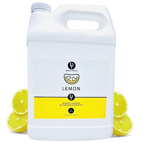 Dolce Flav Lemon Flavoring Oil for Desserts, Bulk Restaurant Size, 1 Gallon