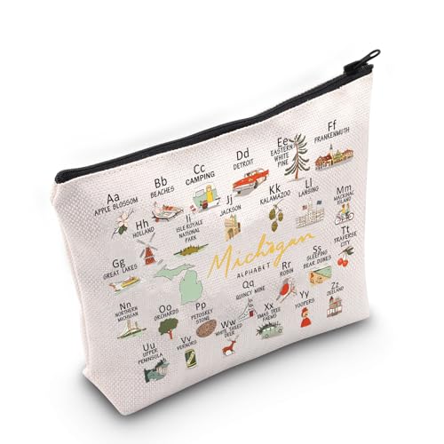 MI Makeup Zipper Pouch Travel Gift Moving to MI Gift (Michigan bag)