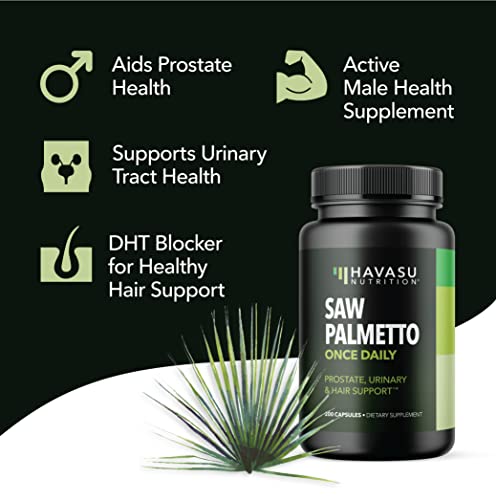 Saw Palmetto Prostate Supplements For Men As Dht Blocker Hair Growth For Men To Reduce Balding & Hair Thinning | Extenze Youth & Reduce Prostate Inflammation | Over 6 Month Supply Mens Prostate Health #TOP4