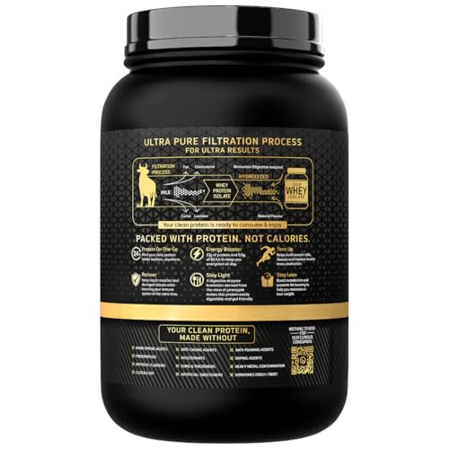 Image of Bigmuscles Nutrition Gold Whey Isolate (1kg, Albion Strawberry) | 27g Whey Protein Isolate 90% | 7 Natural Ingredients Only | 0 Added Sugar | Clean Label Project Purity Award USA