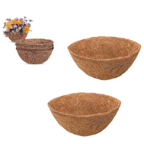 2個セット ヤシマット ハンギングバスケット 半円形 25cm/30cm/35cm/40cm/60cm 取り替えココライナー 寄せ植え 植木鉢 プランター 吊り下げ 壁掛け 屋外 屋内 花 植物 ガーデニング 交換用ココナッツファイバーマット (14インチ