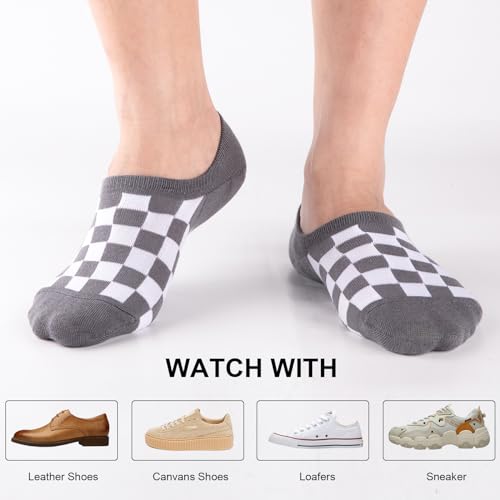 eallco No Show Socks Men Cotton Low Cut Non Slip Invisible Thin Socks 8 Pairs4