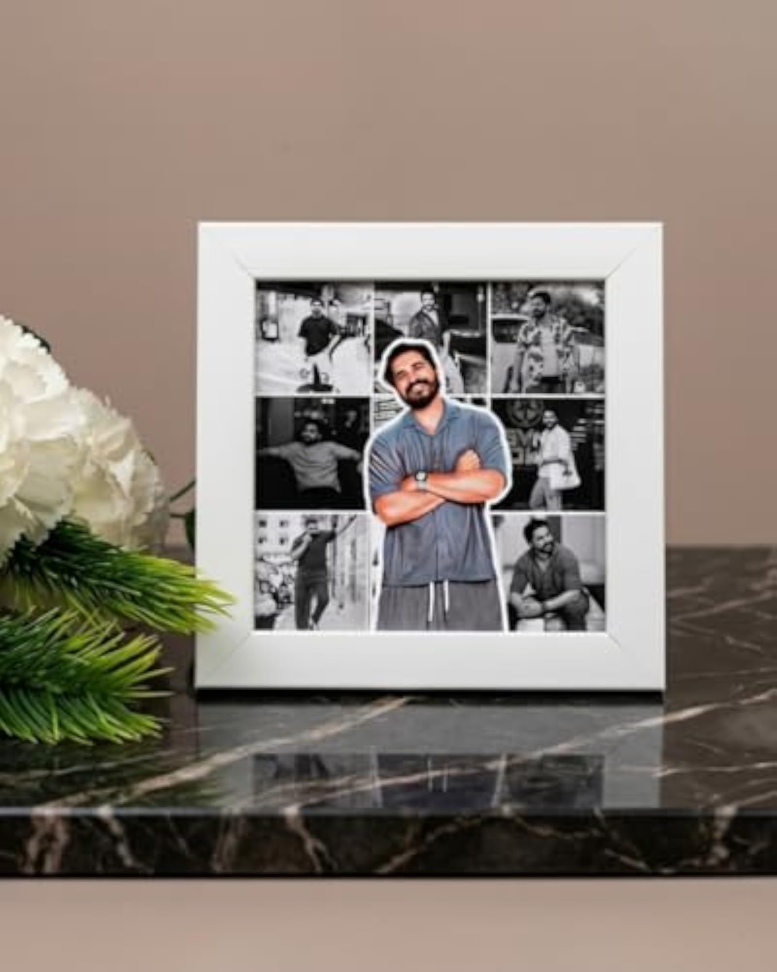 Personalized 5x5 Inch Photo Collage Frame for Men