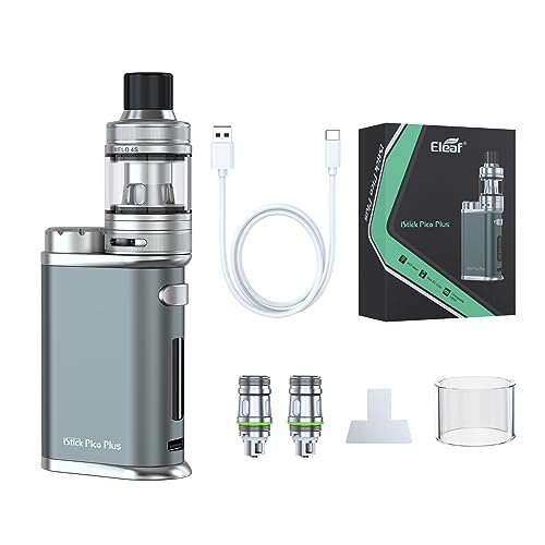 Eleaf iStick Pico Plus Kit Cigarette Électronique 75W Vape sans Nicotine 4ML Melo 4S Tank Fit EC-A Coil USB-C Rechargeable Vapoteur sans Tobac Gris