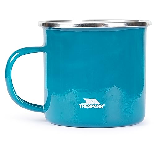Trespass Compact Camping Travel Mug 450ML - Durable Enamel-Coated Stainless Steel Rosen Design