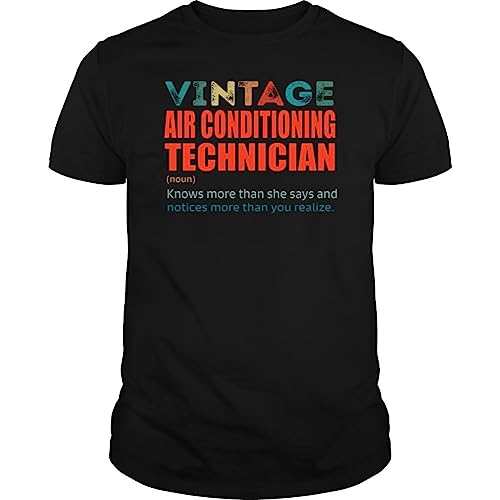 Vintage Air Conditioning Technician Knows More Than Job Title - Unisex Tee Black