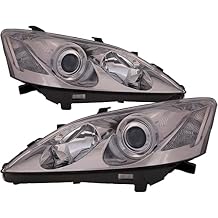 HEADLIGHTSDEPOT Chrome Housing Halogen Headlights Compatible with Lexus ES350 2007-2009 Includes Left Driver and Right Passenger Side Headlamps