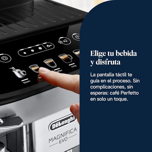 Cafetera De'Longhi Magnifica Evo superautomática con molinillo integrado y panel de 4 recetas 6