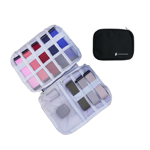 Lunar Straps Organizer als tragbare Aufbewahrungstasche kompatibel mit WHOOP 4.0 für Arm- und Bizepsband, Akkupack, U-Form in Schwarz, Eine Grösse, Poliéster, Sin piedras preciosas