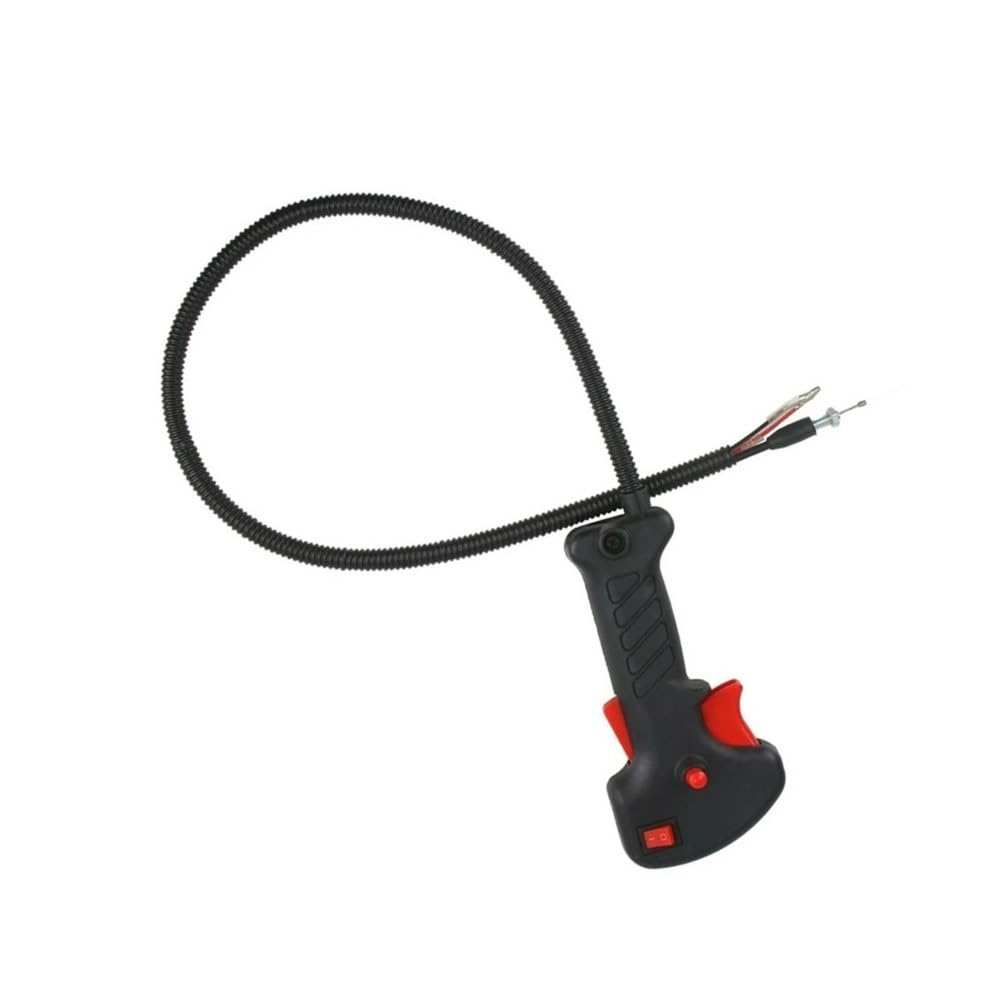 Interruptor de desbrozadora con acelerador y telar de cableado, mango del acelerador de 80 cm, apto para manillar de cortador de cepillo