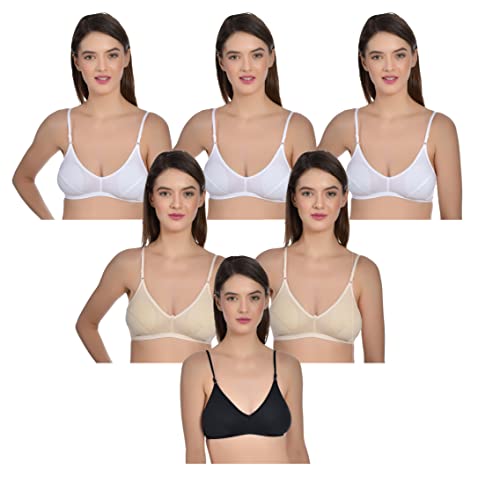 Image of Aimly Women's Cotton Non-Padded Non-Wired Daily Use Everyday wear Regular Bra Combo Pack