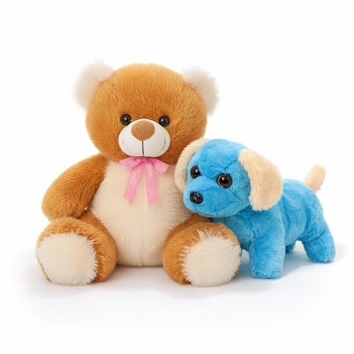 Image of Tabitha Stuffed Toys-Ultra Soft Plush Toy for Kids | Birthday Gifts for Kids and Girls | (Combo of 2 Toys 30 Cm Sandal Teddy & 25 Cm Blue Dog)