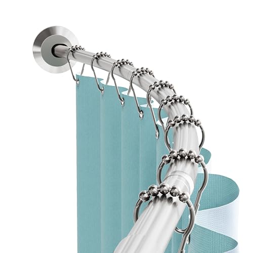 Zenna Home Rustproof Curved Shower Curtain Rod, No Drill Tension or Permanent Mount Adjustable...