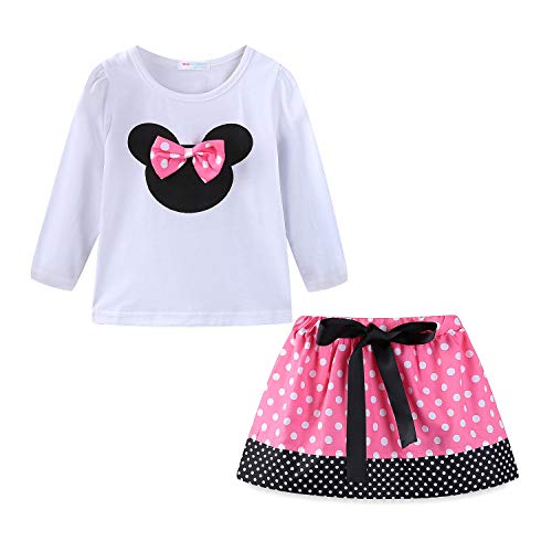 Mud Kingdom Girls Outfits Cute Cartoon Polka Dots Summer Holiday Clothes Sets