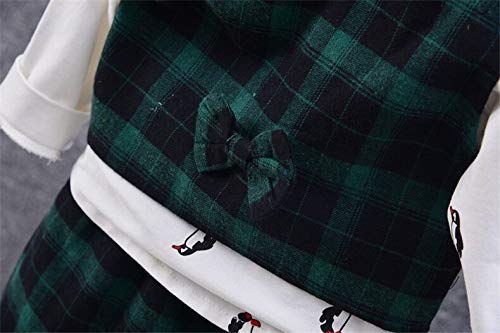Image of Bold N Elegant Cute Cartoon Printed Full Sleeve Shirt with Plaid Waistcoat Bowtie and Pant 3 pc Clothing Set for Toddler Boys