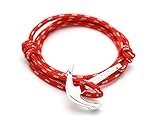 VIRGINSTONE Silver Anchor Bracelets on Colorful Nylon Ropes