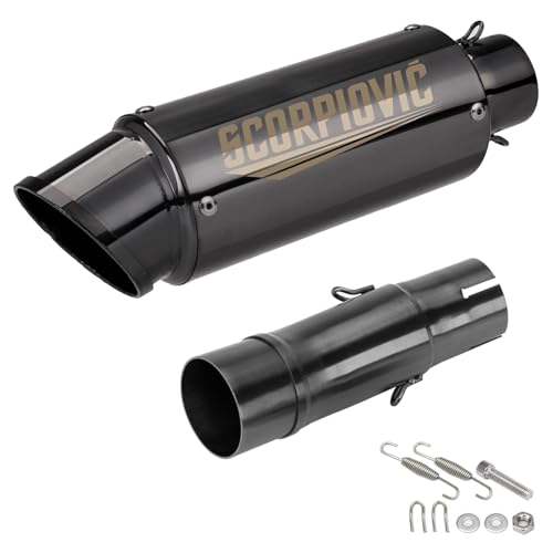 Motos, DVD Silenciador de escape para motocicleta, sistema de escape deslizante para motocicleta con silenciador compatible con Kawasaki Ninja 250 300 Z300 Z250 2008-2017...