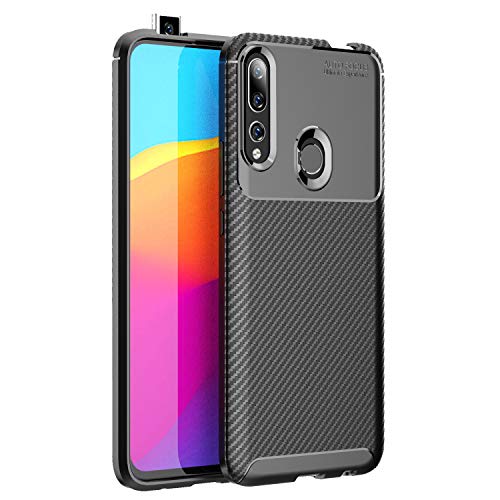 mylb Compatible for Huawei Y9 Prime 2019/P Smart Z case,Carbon Fiber Design Flexible Soft TPU Case Anti-Scratch Shockproof Protective Back Cover to Protect The Mobile Phone (Black)