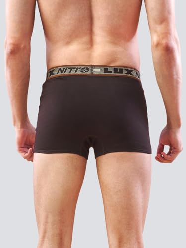 Image of Lux Nitro Men's Semi Long Trunk | 100% Cotton | Super Soft Waistband | Breathable & Comfortable Fit Pack of 4
