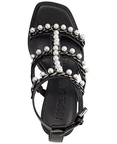 Karl Lagerfeld Paris womens Midge T-strap Studded Heel Sandal4