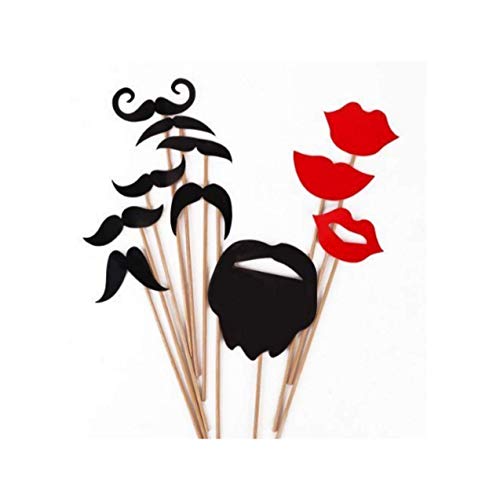 31PCS Colorful Props On A Stick Mustache Photo Booth Party Fun Wedding Christmas Birthday Favor