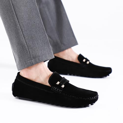 Men’s Suede Leather Dress Loafers Nubuck Hand-Welted, Memory Foam - Lightweight with Driving-Spec Rubber Sole & for Daily Commute & Outdoor2