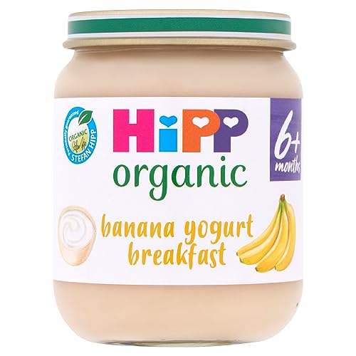 HiPP Organic Banana Yogurt Breakfast Baby Food Jar 6+ Months (6 x 125g)