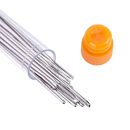 23 PCS Large Eye Sewing Needles, 2.56in Sewing Sharp Needles, Handmade Leather Needle Embroidery Thread Needle, Stainless Steel Yarn Knitting Needles with a 3.3in Plastic Bottle