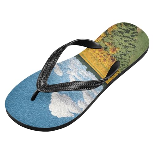 Sunflower Field Flip Flop Sandal for Women Men, Casual Beach Slippers Indoor Outdoor XS2