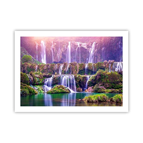 Affiche Nature Cascade 70x50cm ARTTOR Deco Poster Cuisine Wall Art Moderne Sans Cadre P2XAA