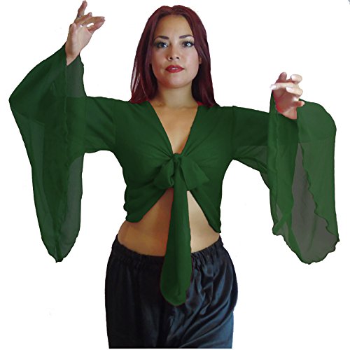 Choli danza del vientre brazo parte superior Tribal con Alas Gypsy disfraz, talla 12u00a0u0096u00a024u00a0u0096u00a0hasta XXXL, Women's, color Bottle Green, tamaño 12/14-16
