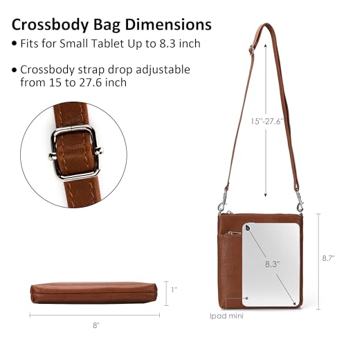 Image of befen Genuine Leather Crossbody Purses for Women Travel Cross Body Bags Lightweight with Adjustable Shoulder Strap